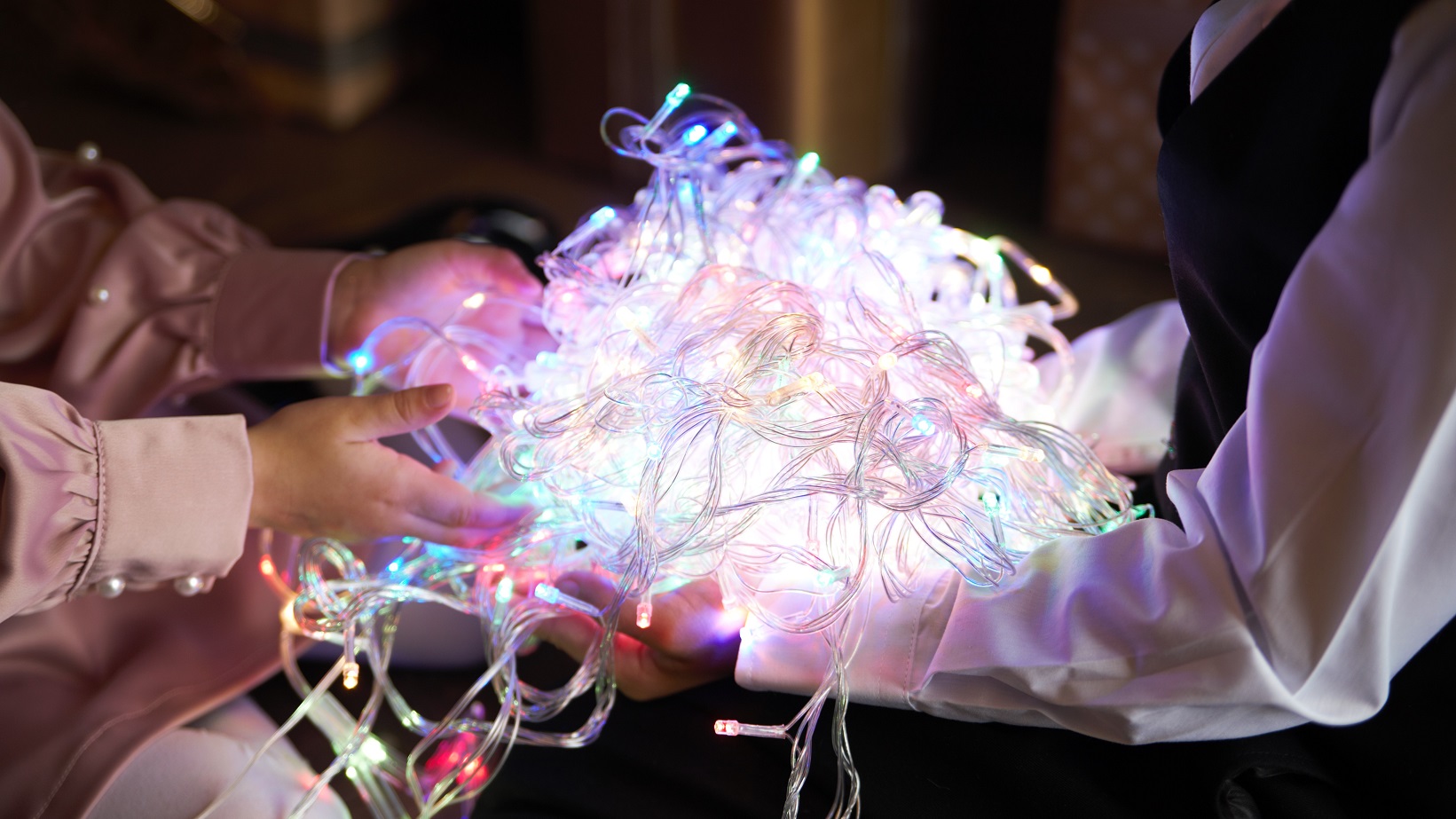 Намотка гирлянды для хранения